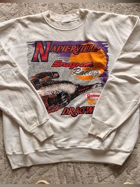 Vintage Snap-On Racing Napierville Dragway Crewneck Sweatshirt Graphic Hanes XL